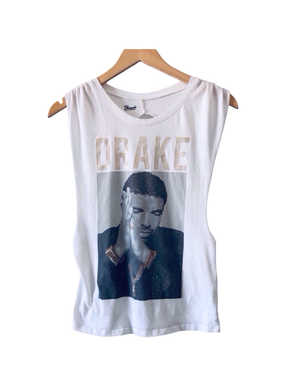 Bravado Drake Official Merch Twist Back Cutout Tank Top White Graphic Size Small